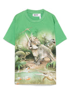 T-shirt per bambino Molo verde con stampa grafica 1S25A211 3867 MOLO 