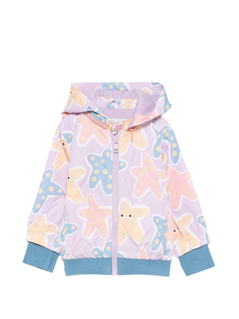 Giubbino per bambina Stella McCartney Kids viola con stampa stelle marine all-over TY2017 Z3597 539MC STELLA McCARTNEY KIDS 