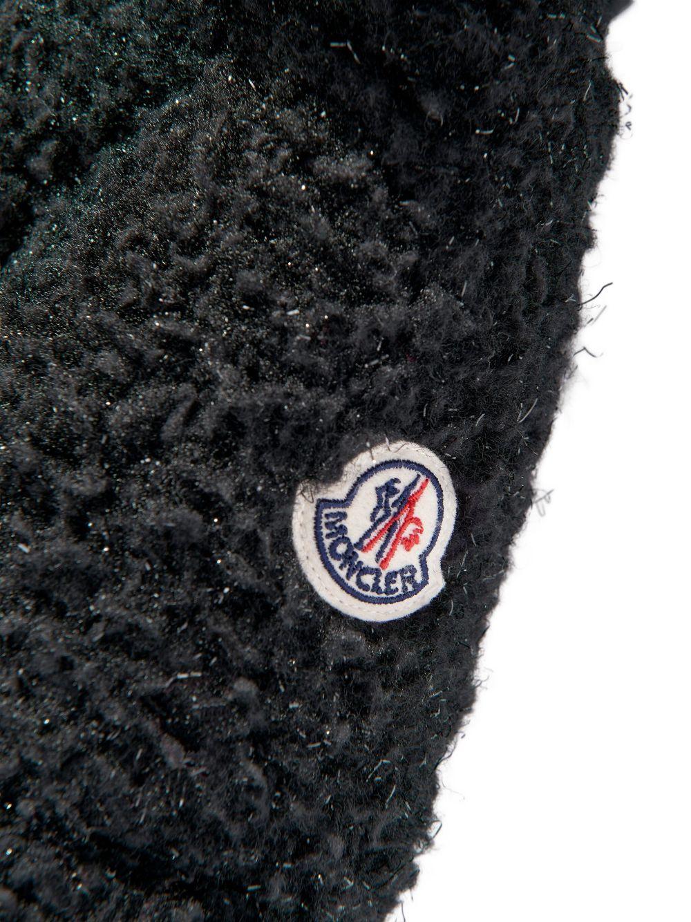 Giubbino per bambina Moncler Enfant nero con texture teddy K29541A0009389B68 999 MONCLER ENFANT 