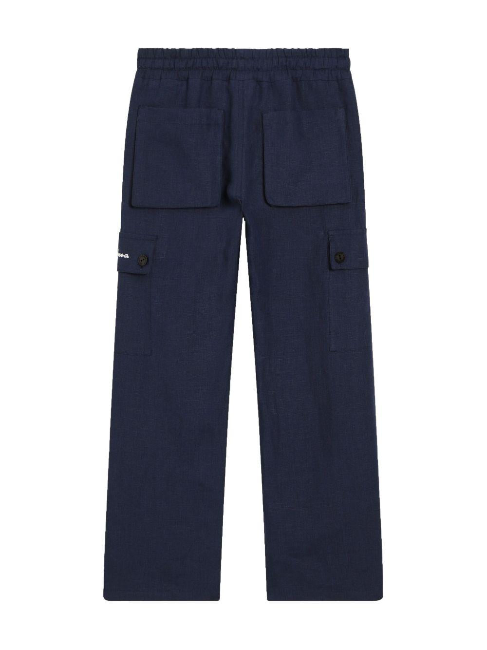 Pantaloni per bambino Dolce & Gabbana Kids blu con coulisse in vita L44P76 FU4GI B1823 DOLCE & GABBANA KIDS 