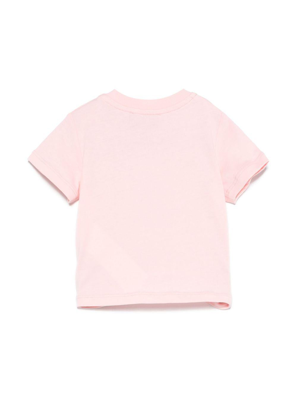 T-shirt Teddy Bear per neonata Moschino Kids rosa con ricamo frontale MPM047LAA23 50209 MOSCHINO KIDS 