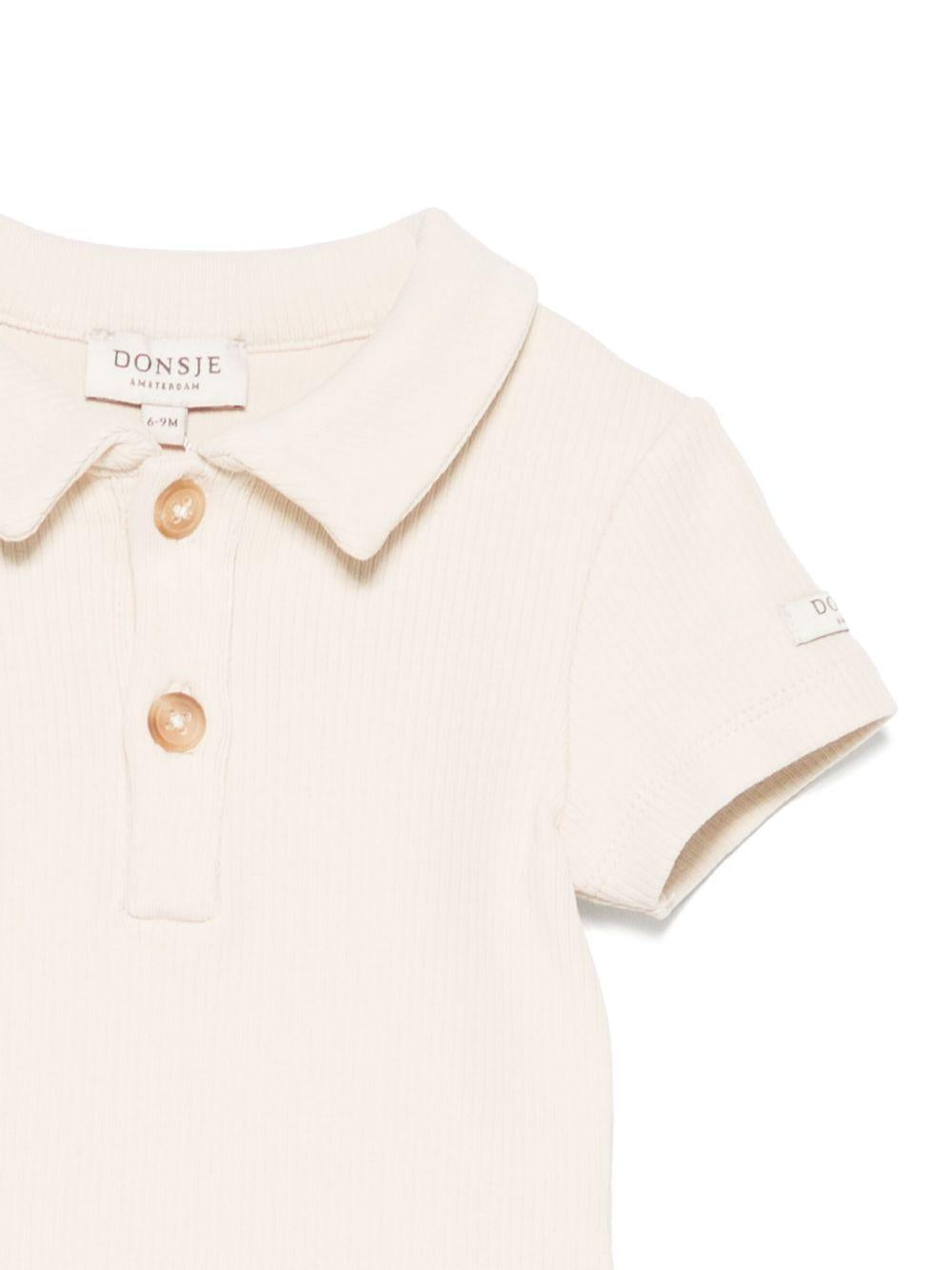 Body per neonata Donsje Moli beige con colletto stile polo 3031500 00004 DONSJE 