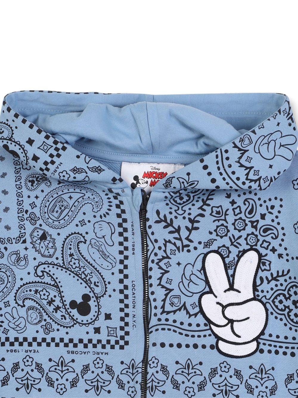 Felpa per bambino Marc Jacobs Kids x Disney Mickey Mouse blu con stampa paisley W60630 822 THE MARC JACOBS KIDS 