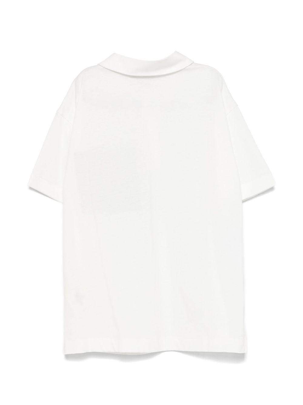 Polo junior in jersey con tasca per bambino Fendi Kids bianco con orlo dritto JMI475 7AJ F0TU9 FENDI KIDS 