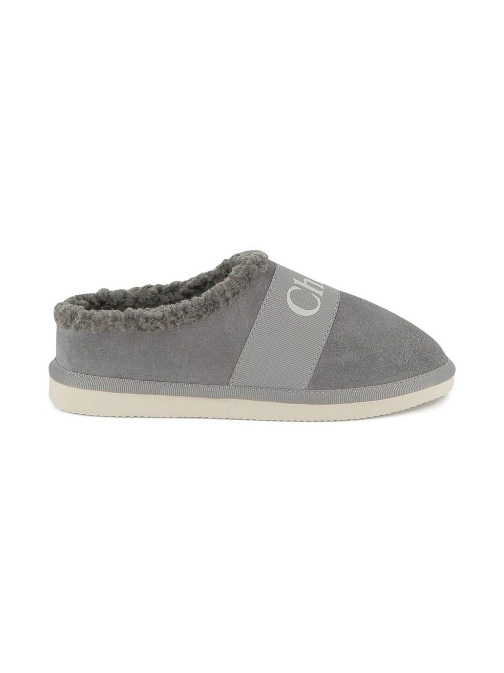 Slippers per bambina Chloé Kids grigie con scritta con logo C20692 047 CHLOE' KIDS 
