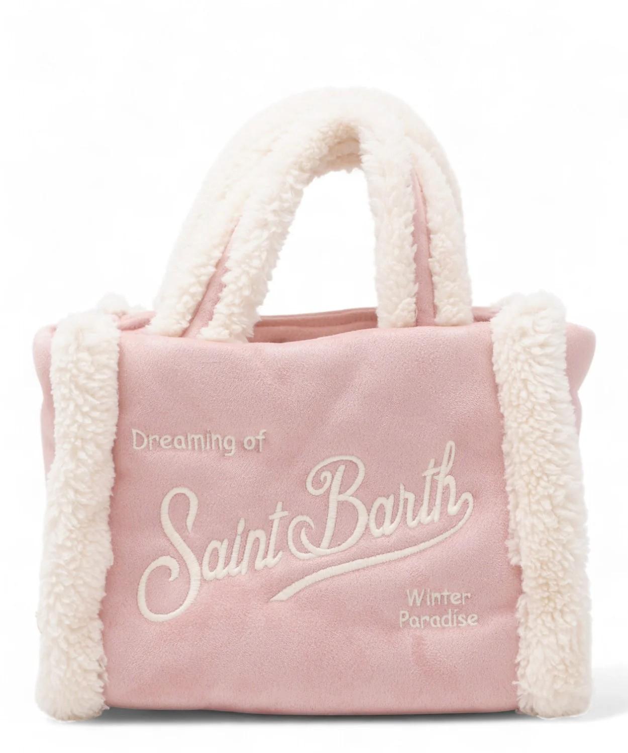 Borsa Vanity Mini per bambina MC2 Saint Barth Kids rosa con dettaglio shearling VAMI020 01472I MC2 ST. BARTH KIDS 