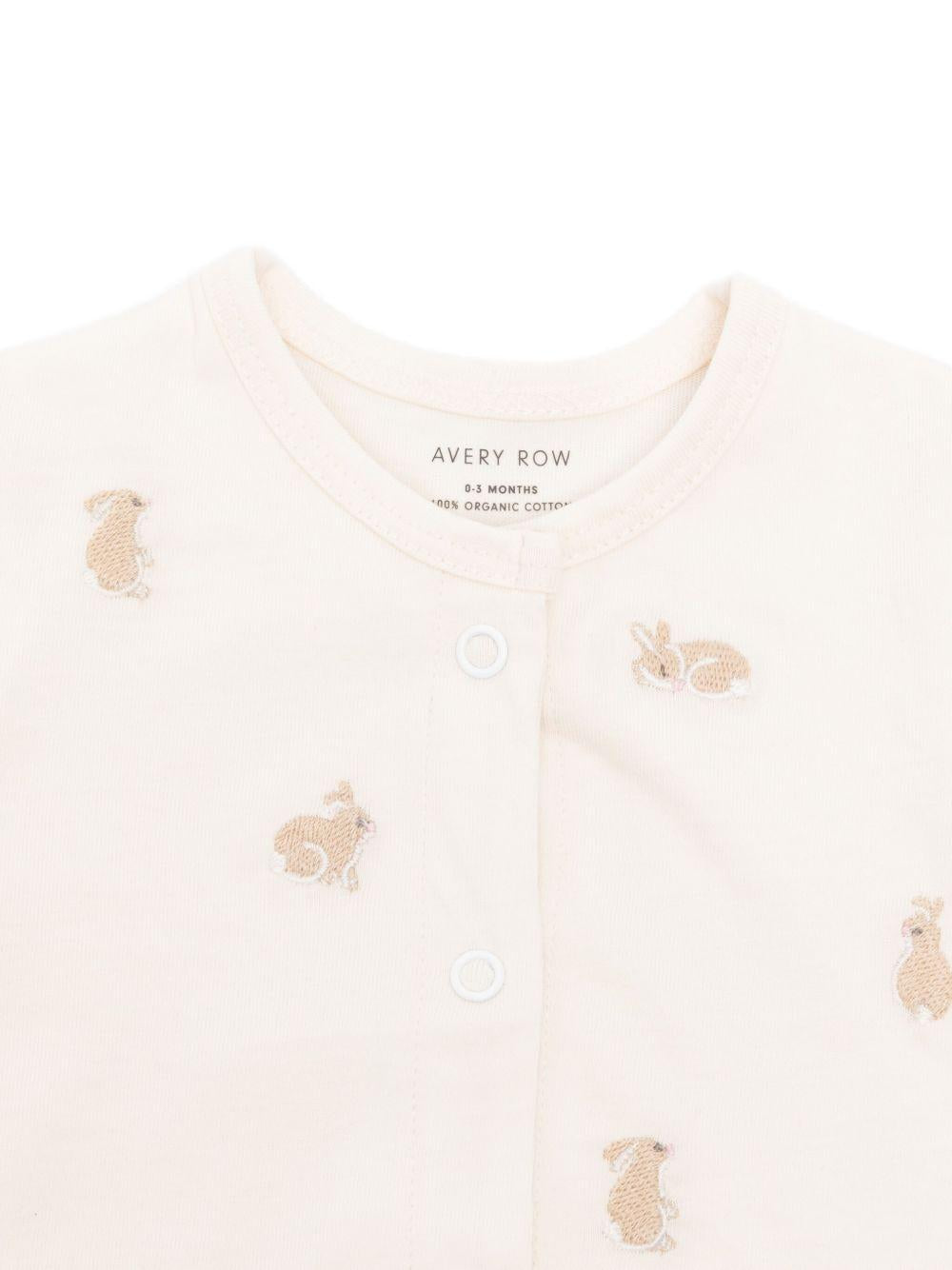 Set tutina e copertina per neonata Avery Row beige con coniglietto ricamato GS3BUN BUNNIES AVERY ROW 