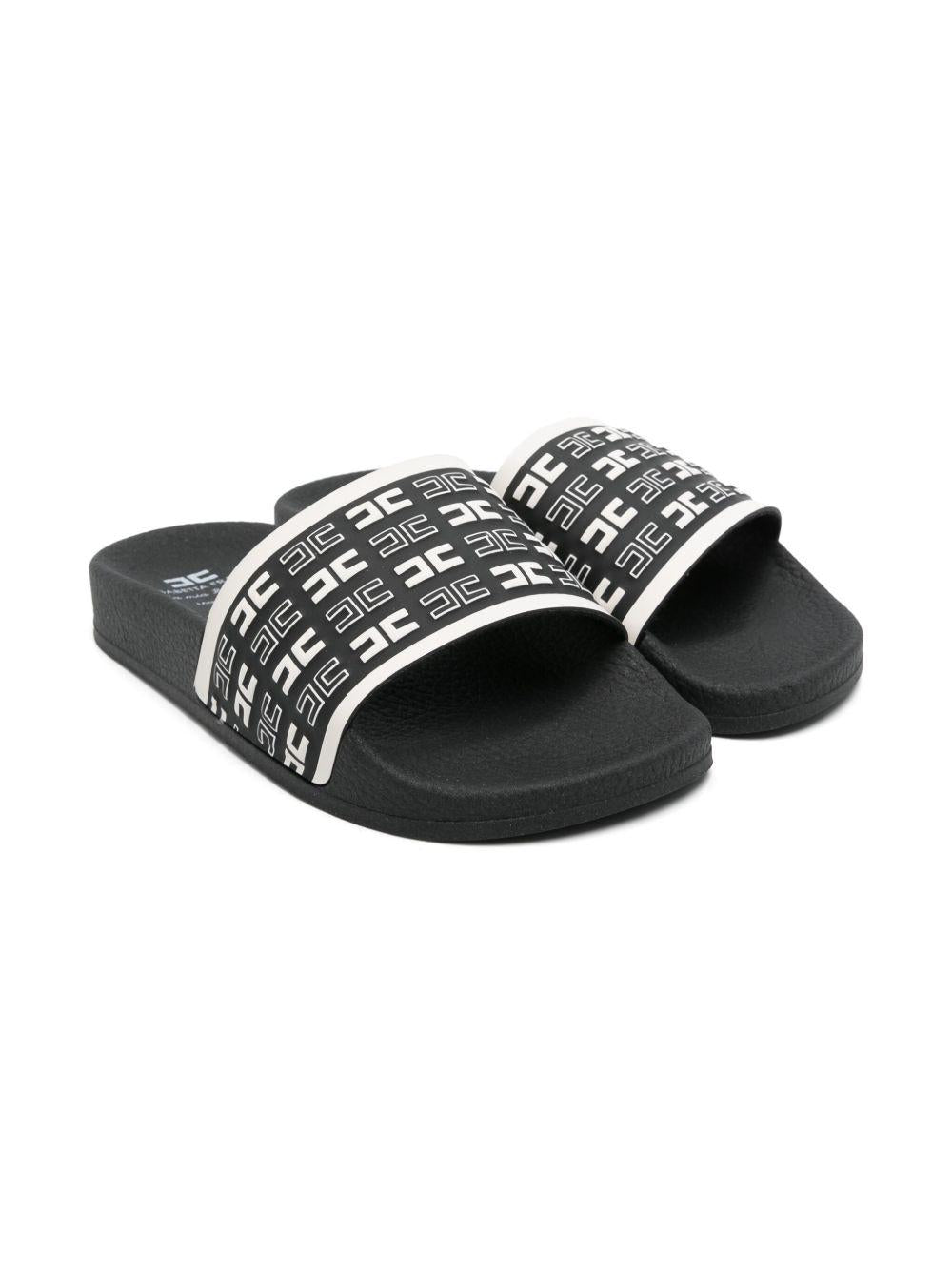 Infradito per bambina Elisabetta Franchi La Mia Bambina nero con monogramma F4A0E03131745 Z630 ElISABETTA FRANCHI 