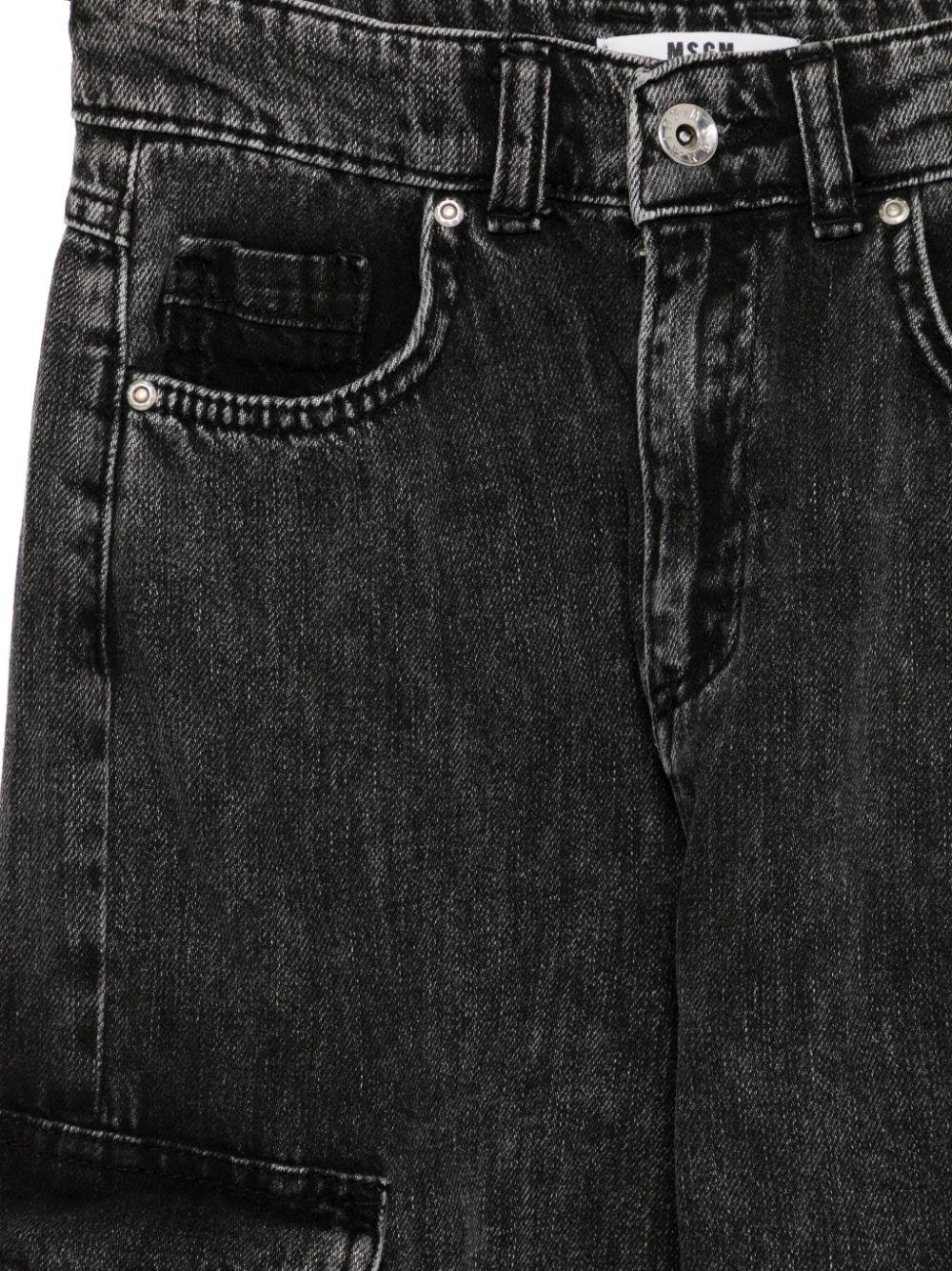 Jeans cargo per bambino MSGM Kids nero con tasche laterali F4MSJBDP091 110 MSGM KIDS 