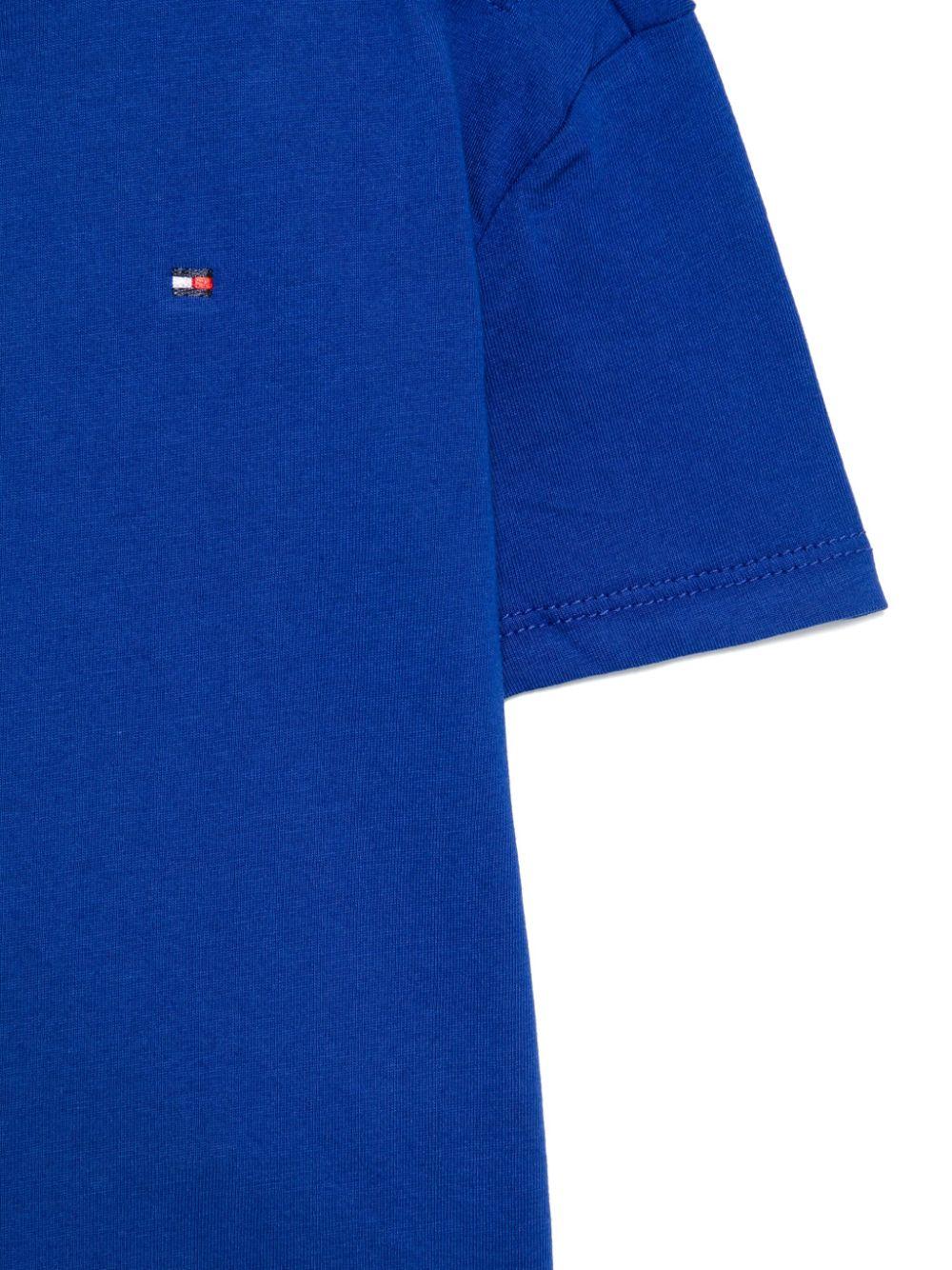 T-shirt con ricamo per neonato Tommy Hilfiger Junior blu con girocollo KB0KB09601NB D03 TOMMY HILFIGER JUNIOR 