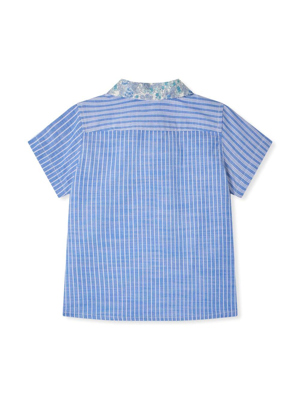 Camicia per neonato Bonpoint Fredy azzurro con motivo gessato S05YSHW00010 215 BONPOINT 
