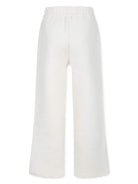 Pantaloni con logo ricamato per bambina MSGM Kids bianco con elastico in vita F4MSJGFP217 013 MSGM KIDS 