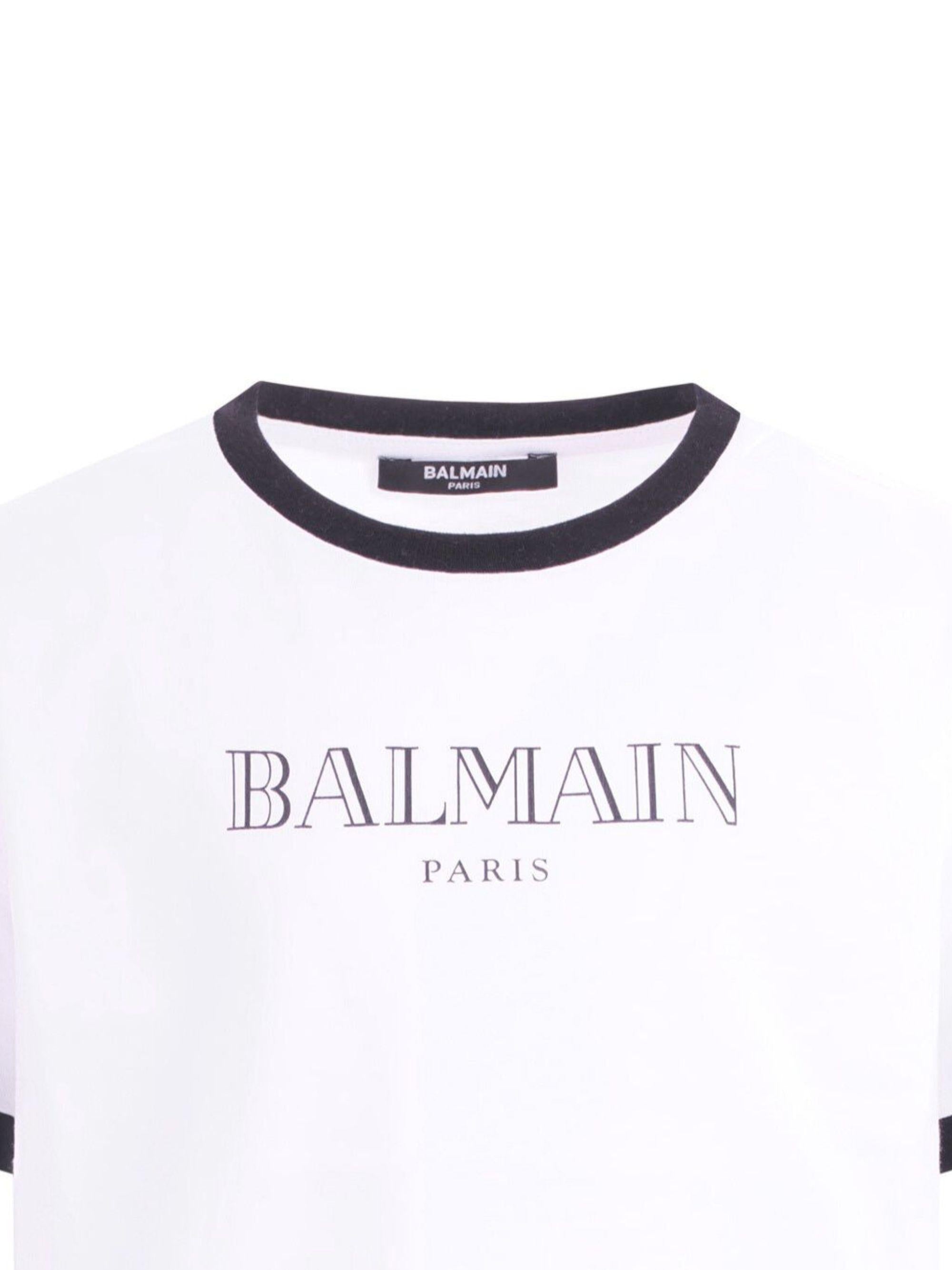 T-shirt per bambino Balmain Kids bianca con dettagli a contrasto BY8P41 Z3672 100NE BALMAIN KIDS 