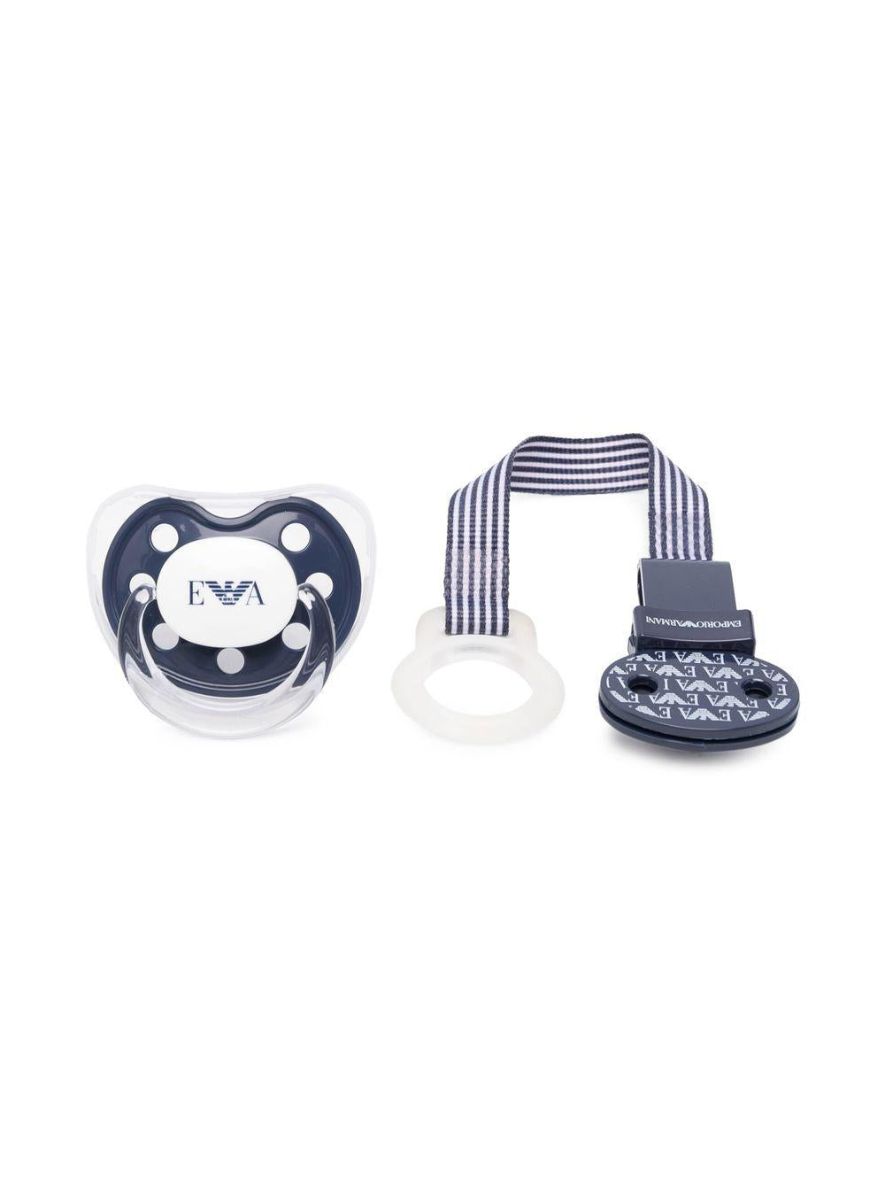 Ciuccio per neonato Emporio Armani Kids blu con stampa 409174 CC919 00535 EMPORIO ARMANI KIDS 