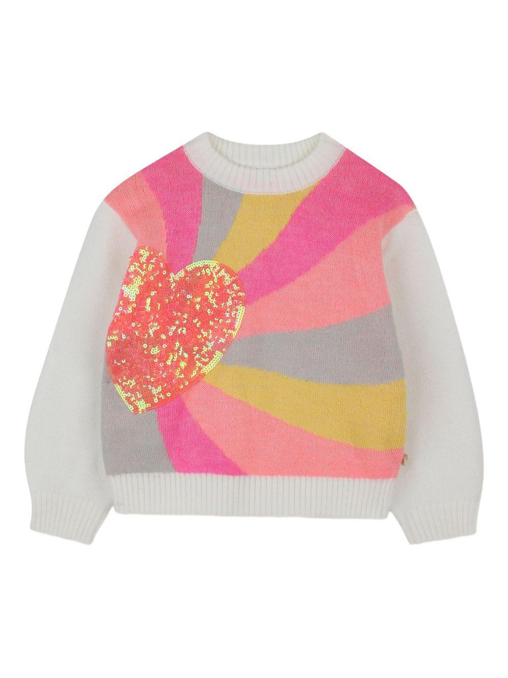 Maglione per bambina Billieblush bianco con design multicolore U21379 121 BILLIEBLUSH 