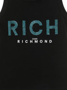 Canotta per bambina John Richmond Junior nero con logo in strass RGP25133CN BLACK JOHN RICHMOND JUNIOR 