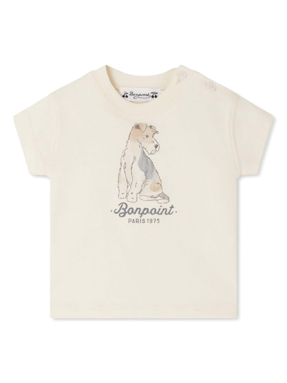 T-shirt Tom per neonato Bonpoint beige con girocollo S05YTSK00006 103 BONPOINT 