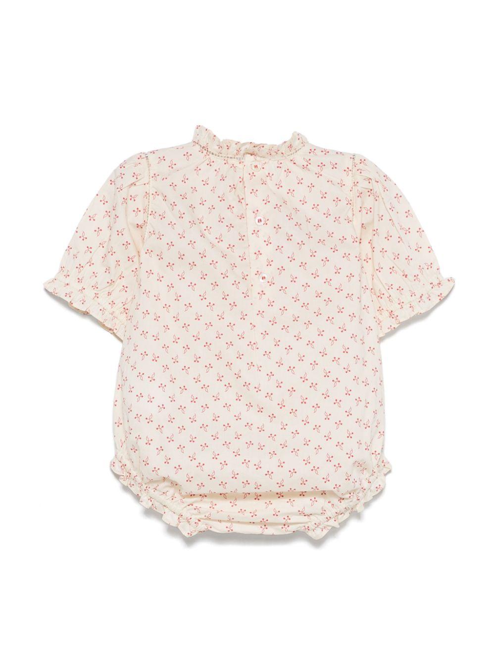 Body Evie per neonata Bonpoint beige con finiture arricciate C05NOVW00001 651 BONPOINT 