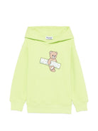 Felpa per bambini Moschino Kids verde con stampa Teddy Bear HUF09KLCA90 30355 MOSCHINO KIDS 