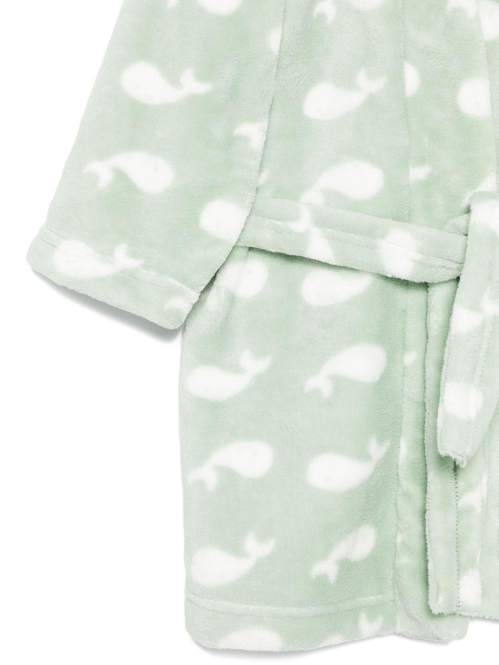 Accappatoio per bambina Petit Bateau verde con motivo a balene A0DS6 01 PETIT BATEAU 