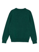 Maglione per bambino MC2 Saint Barth Kids verde con ricamo treno sul davanti DOU0001 00349I MC2 ST. BARTH KIDS 