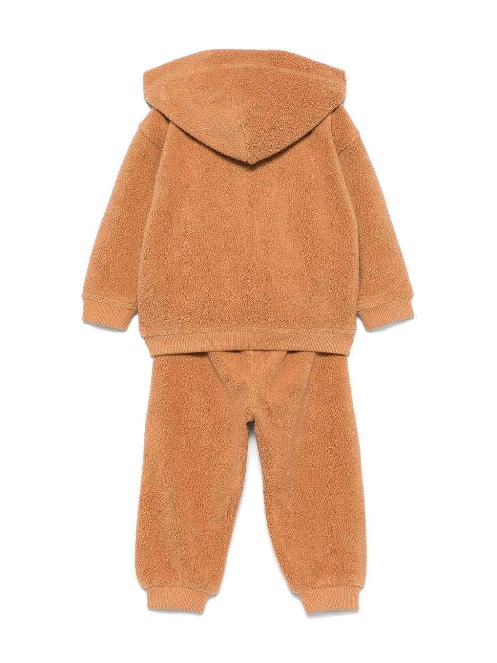 Tuta sportiva per neonato Moschino Kids beige con logo sul petto MUK04TLIA21 20121 MOSCHINO KIDS 