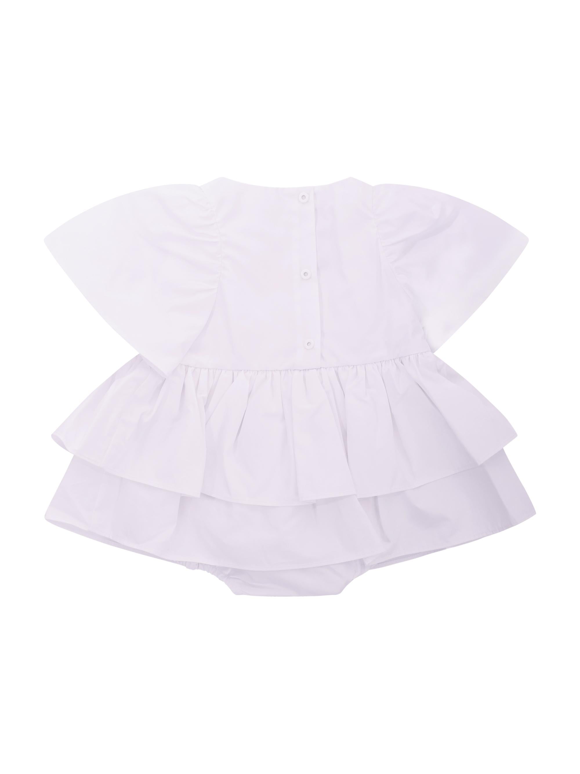 Abito per neonata Balmain Kids bianco con gonna a balze BYA011 P0562 100RS BALMAIN KIDS 