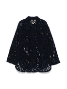 Camicia per bambina Douuod Kids blu in pizzo con stampa slogan DV5A30 U0181 620 DOUUOD 