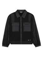 Camicia Utility per bambina Dkny Kids nera con effetto morié D62352 09B DKNY 
