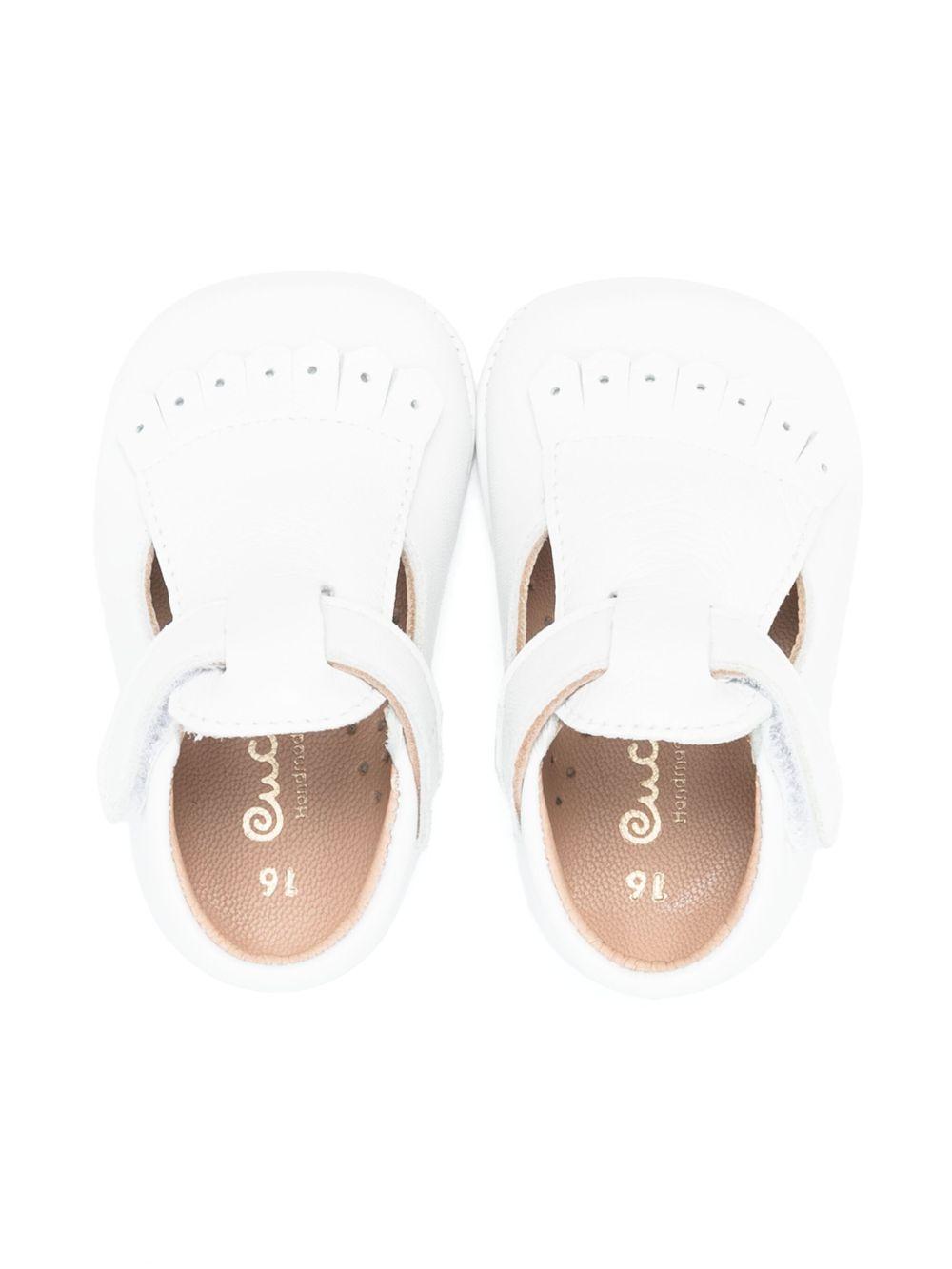 Scarpe primi passi per neonata Eli1957 bianco con soletta in pelle con logo 10028AL BLANCO ElI 