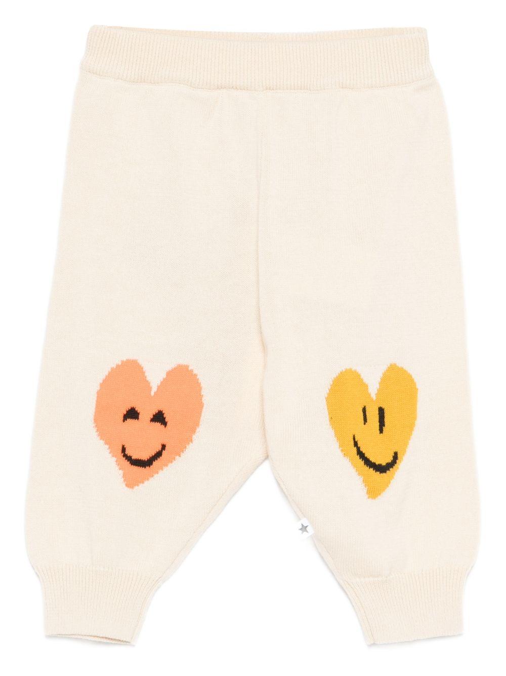 Pantaloni per neonato Molo bianco con stampa a cuore 6S26I208 9829 MOLO 