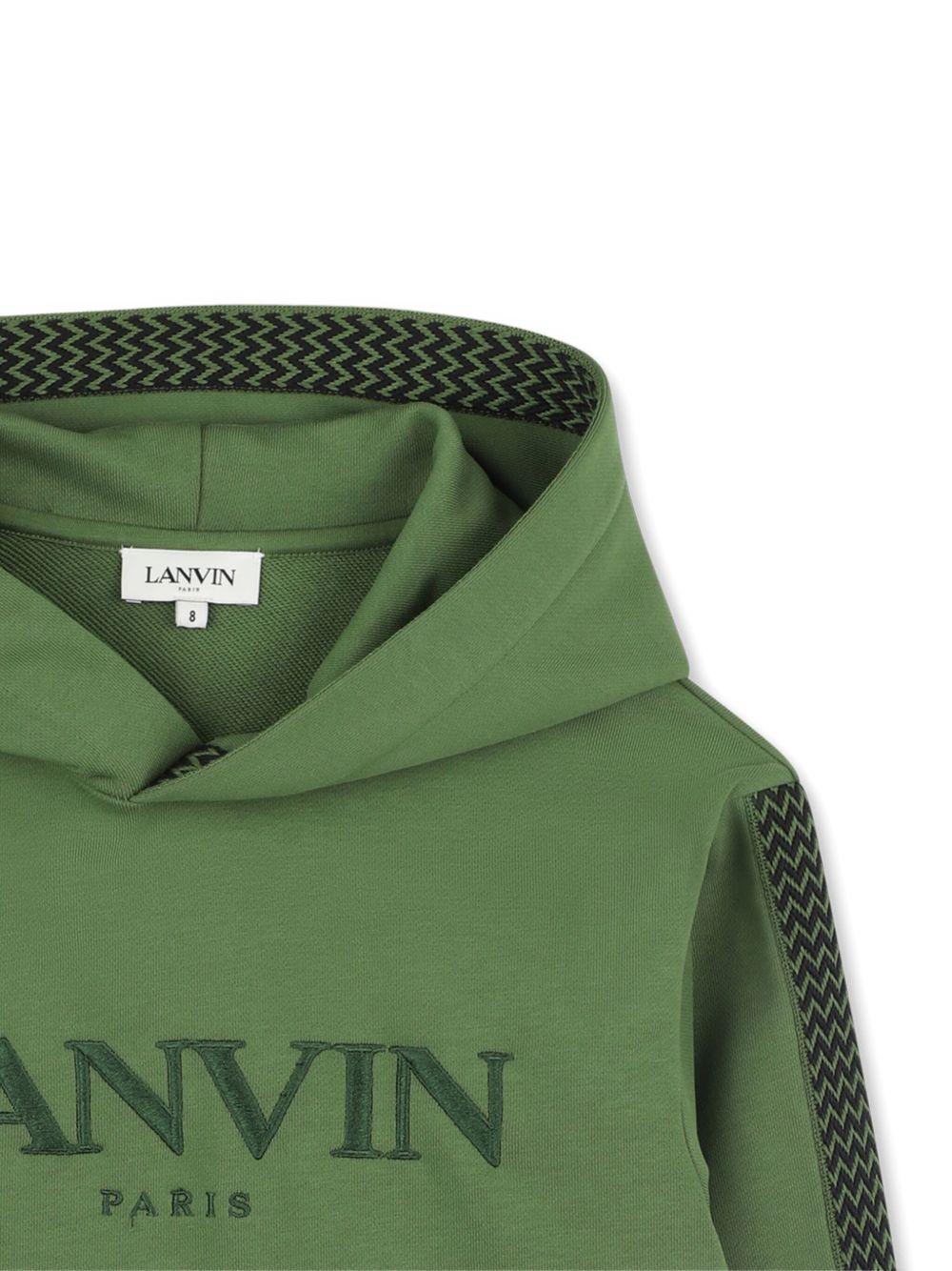 Felpa per bambino Lanvin Enfant verde con logo sul davanti N30295 625 LANVIN 