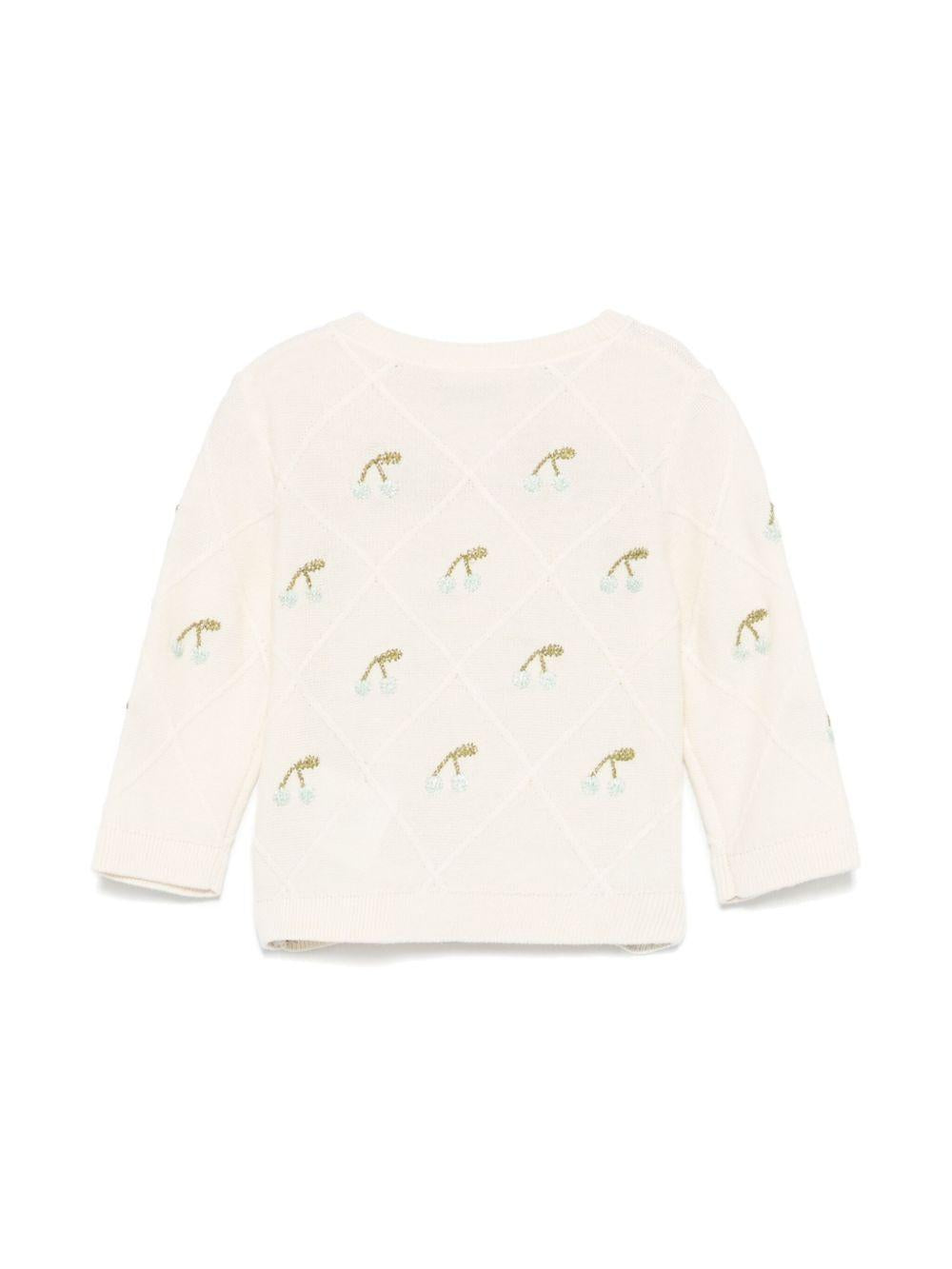 Cardigan Fayana per neonata Bonpoint beige con motivo con ricamo S05XCAK00009 104 BONPOINT 