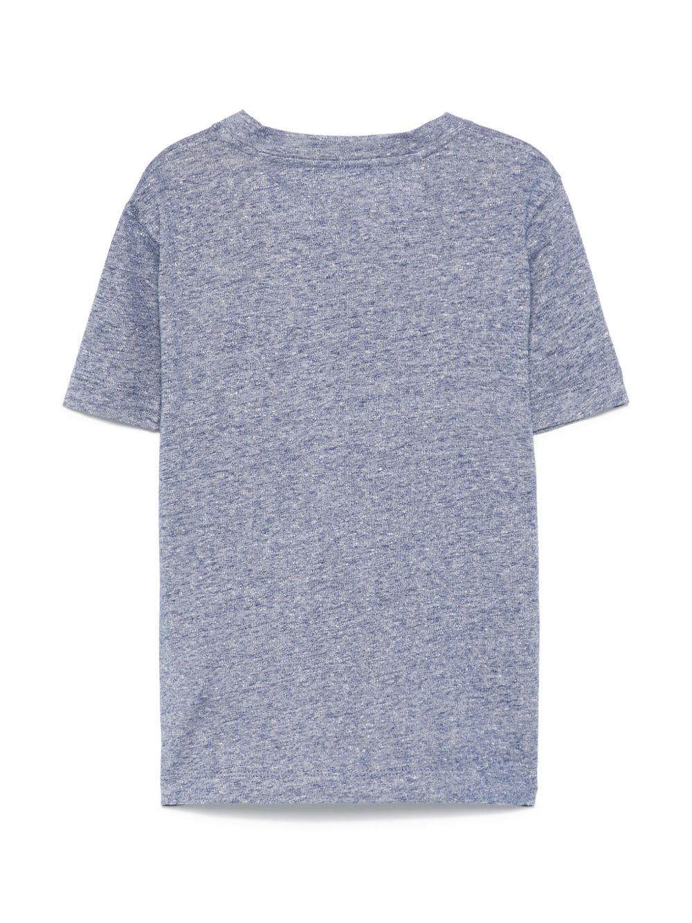T-shirt per bambino Brunello Cucinelli Kids blu mélange BW835T158 C563 BRUNELLO CUCINELLI KIDS 