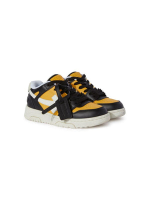 Off-White Kids Out Of Office Sneakers for Boys in Yellow with Perforated Toe