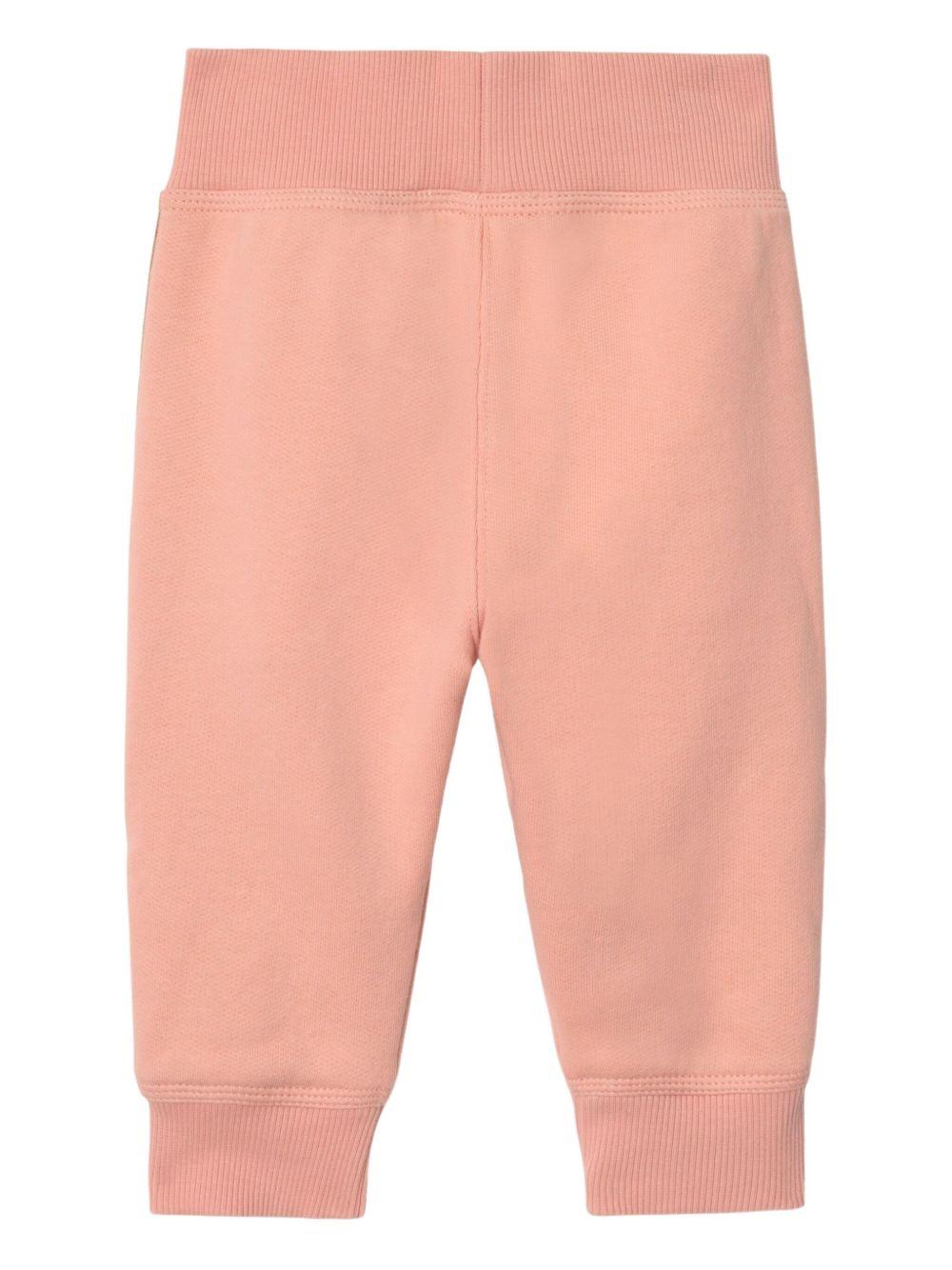 Pantaloni sportivi per neonata Burberry Kids rosa con nastro a quadri 8112589 C2229 BURBERRY KIDS 