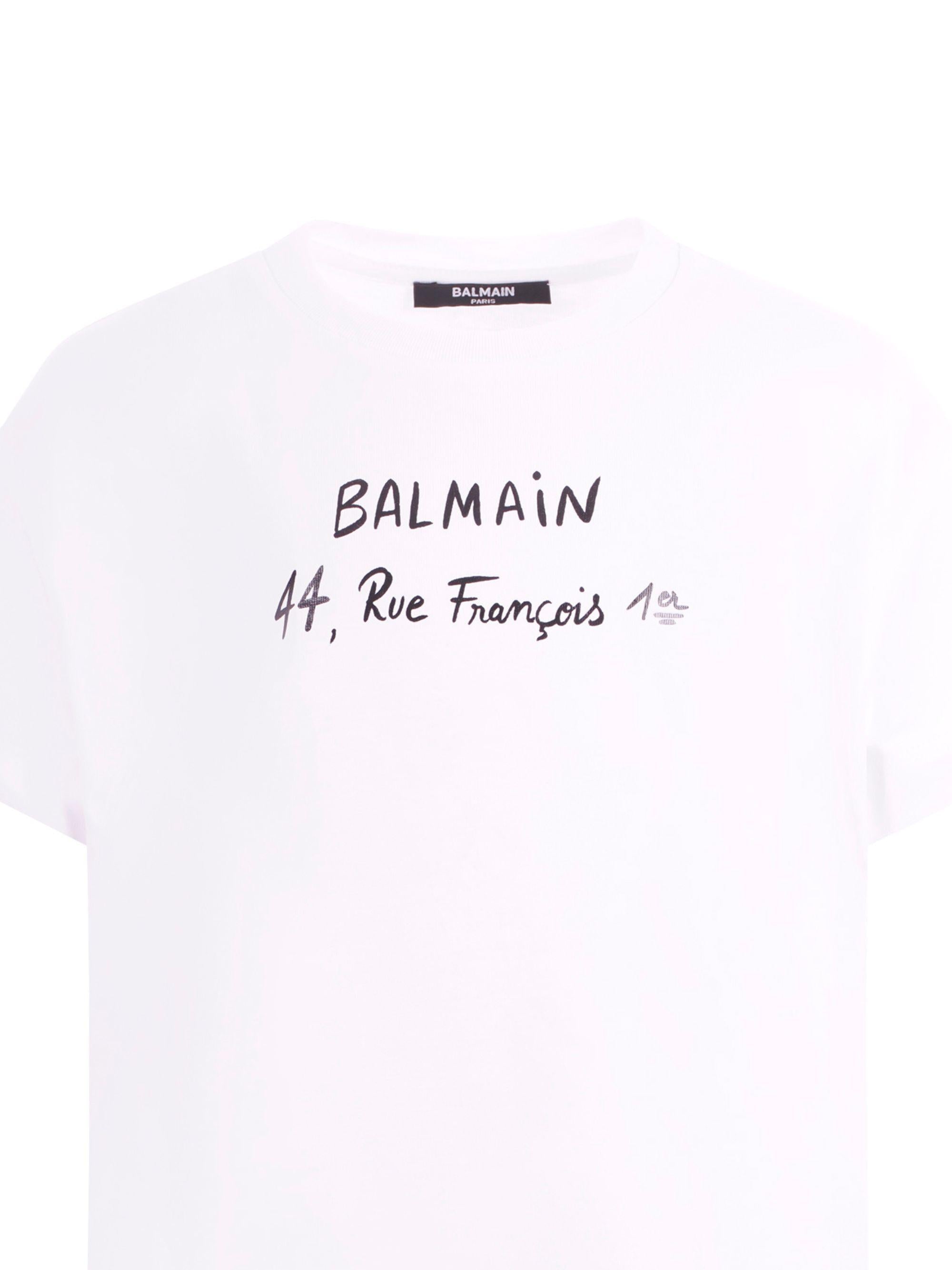 T-shirt per bambino Balmain Kids bianca con logo sul davanti BY8B11 Z3672 100NE BALMAIN KIDS 