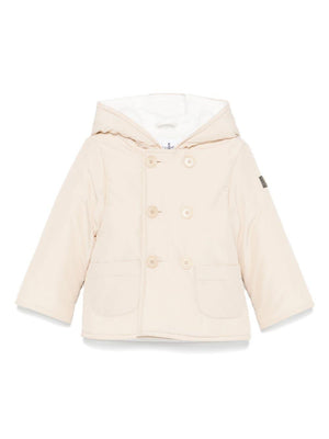 Beige Il Gufo baby jacket with double-breasted design