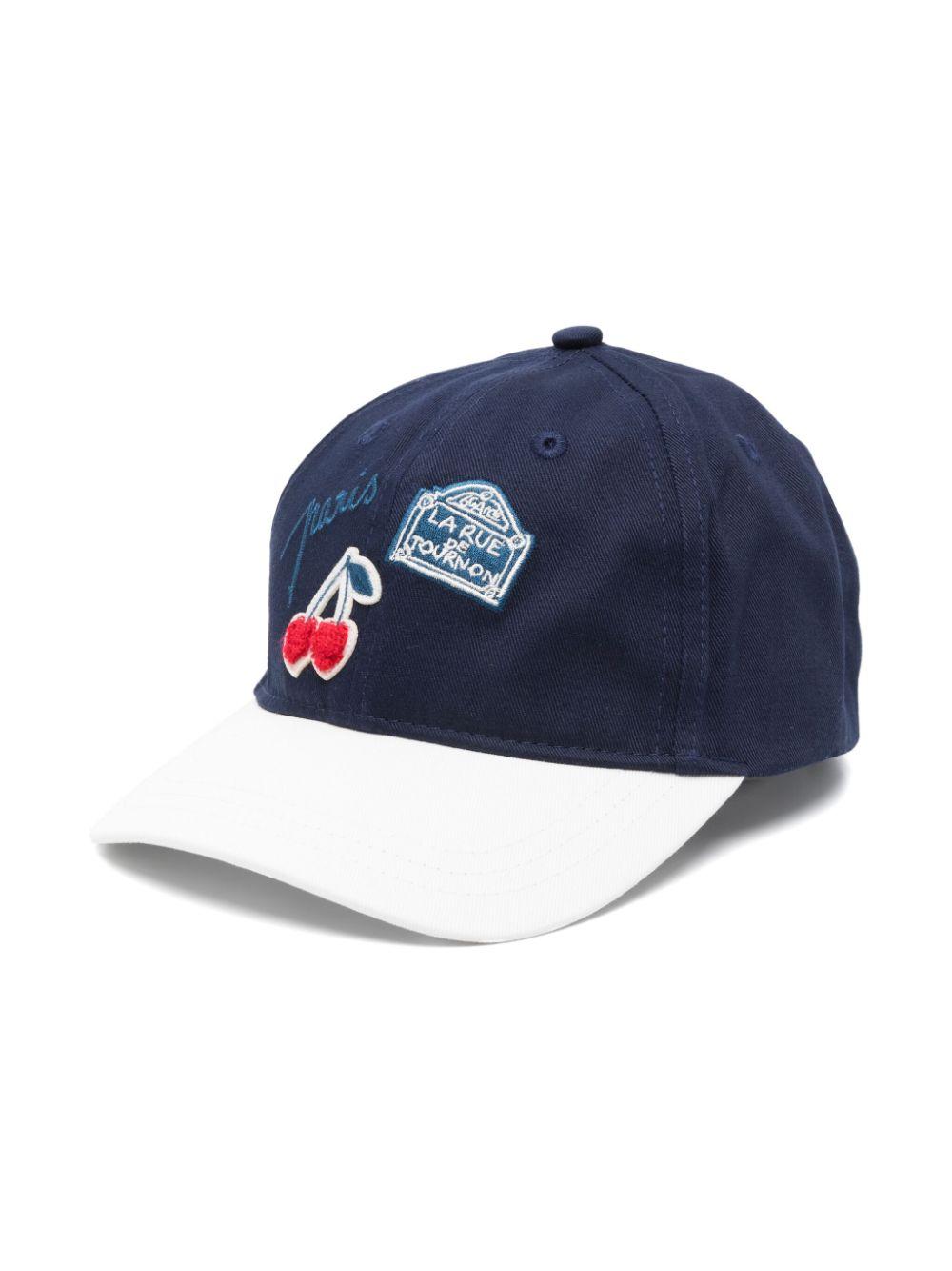 Cappello con logo-patch per neonato Bonpoint blu con visiera curva S05GACW00002 070 BONPOINT 