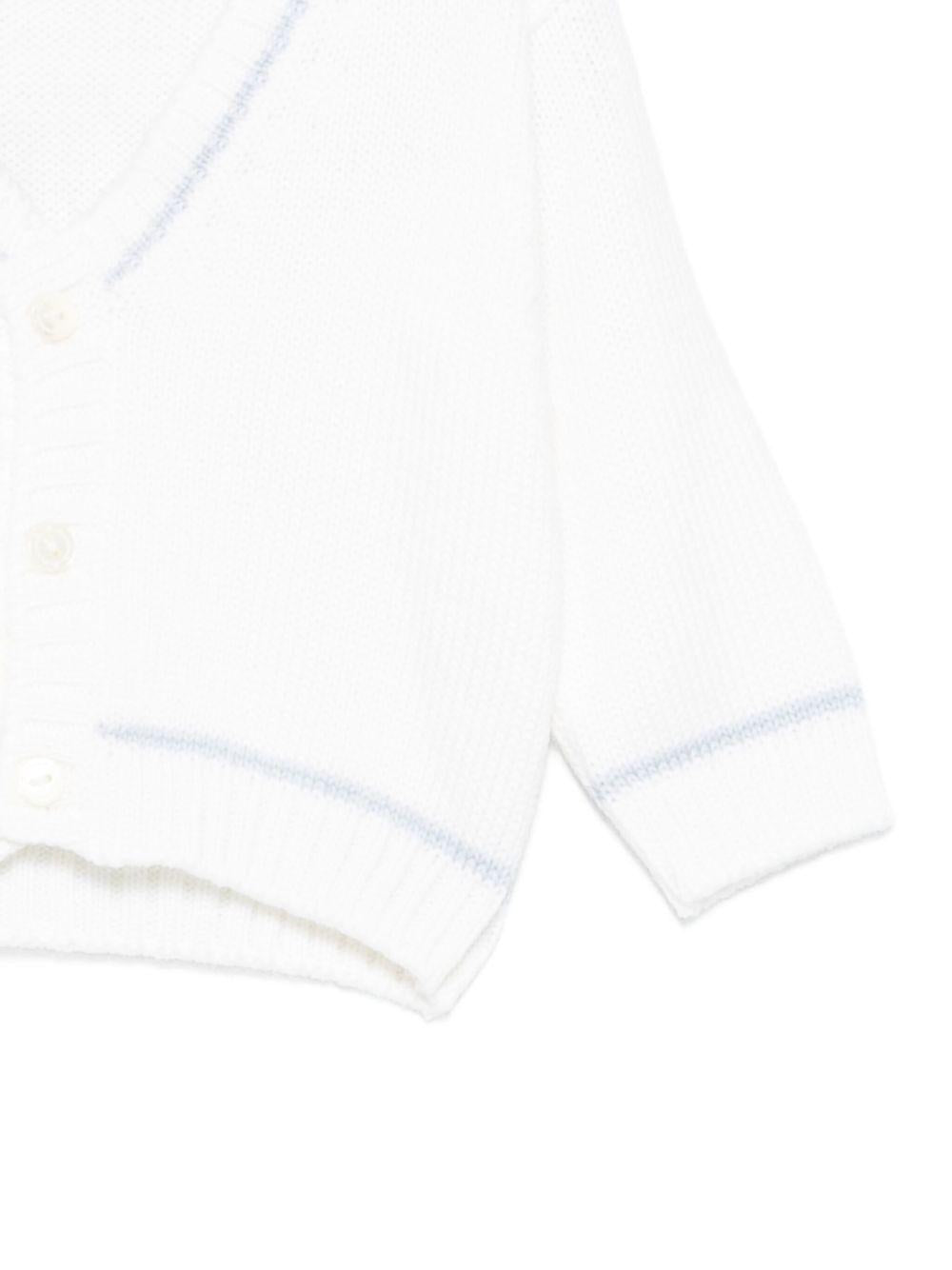 Cardigan per neonata La Stupenderia bianco con bottoni in maglia 1WCCR61. 800-804 LA STUPENDERIA 