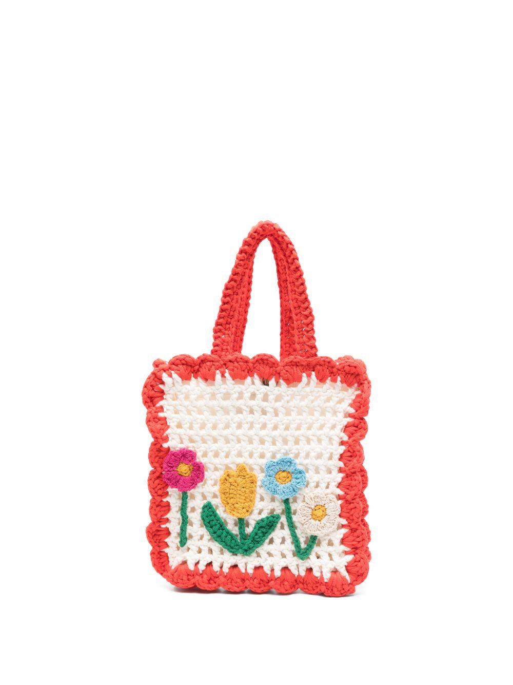 Borsa per bambina Stella McCartney Kids biancs con applicazione a fiori TY0A88 Z3638 101 STELLA McCARTNEY KIDS 