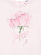 T-shirt per neonata Monnalisa rosa con stampa con rose sul davanti 39E602 5015 0090 MONNALISA 