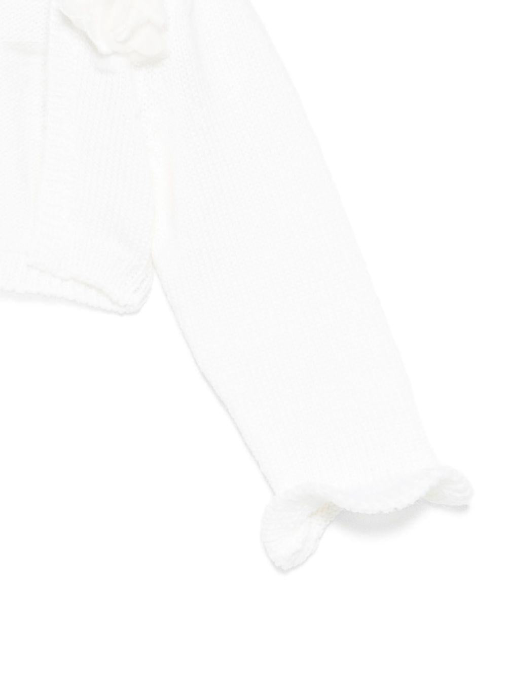 Cardigan per neonata La Stupenderia bianco con maniche arricciate 1WCSP24 800 LA STUPENDERIA 