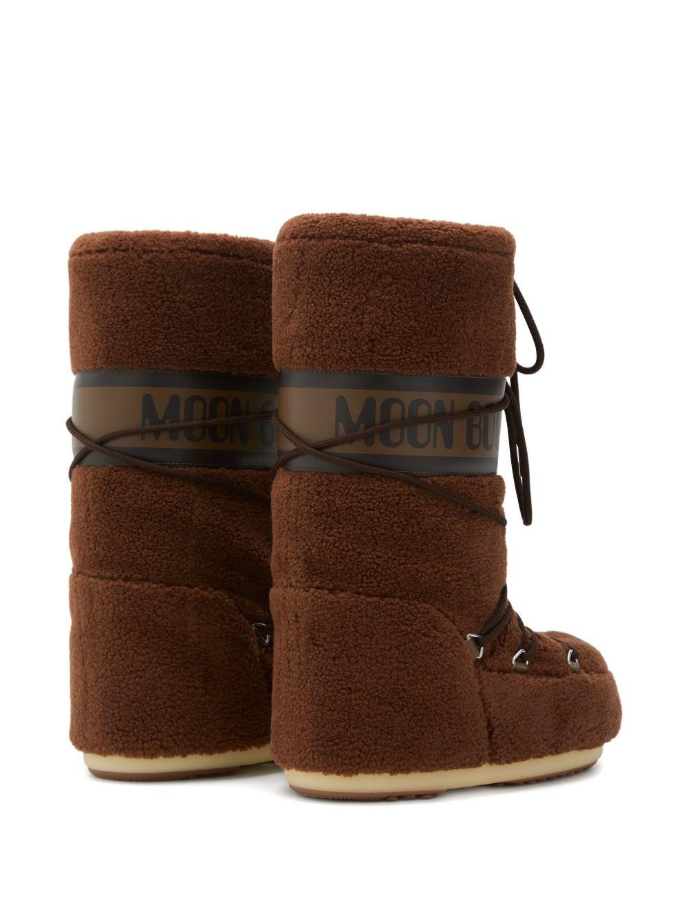 Stivali da neve Icon per bambini Moon Boot Kids marroni con fascia con logo 80D1403080 M004 MOON BOOT 