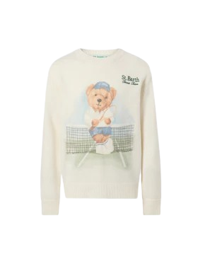 Maglione per bambino Mc2 Saint Barth Kids beige in misto cashmere DOU0019 00341I MC2 ST. BARTH KIDS 
