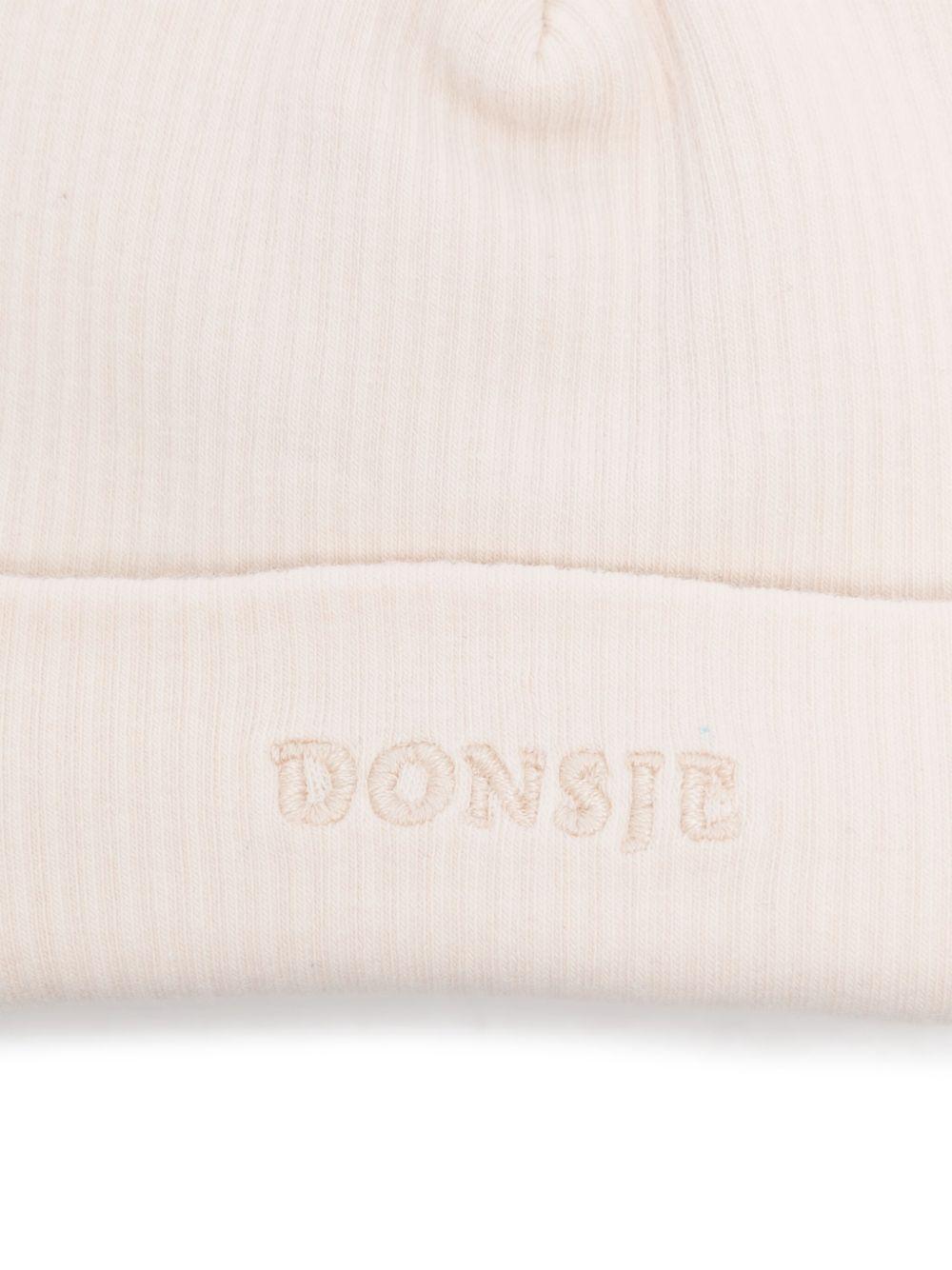 Berretto per neonata Donsje beige con logo ricamato 3037902 00003 DONSJE 