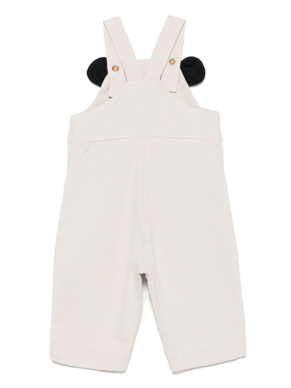 Salopette per neonato Donsje Kladi beige con applicazione con orecchie da animale 3036601 00133 DONSJE 