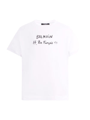 T-shirt per bambino Balmain Kids bianca con logo sul davanti