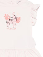 Abito per neonata Moncler Kids rosa con stampa grafica sul davanti L19518I0000289AUM 503 MONCLER ENFANT 