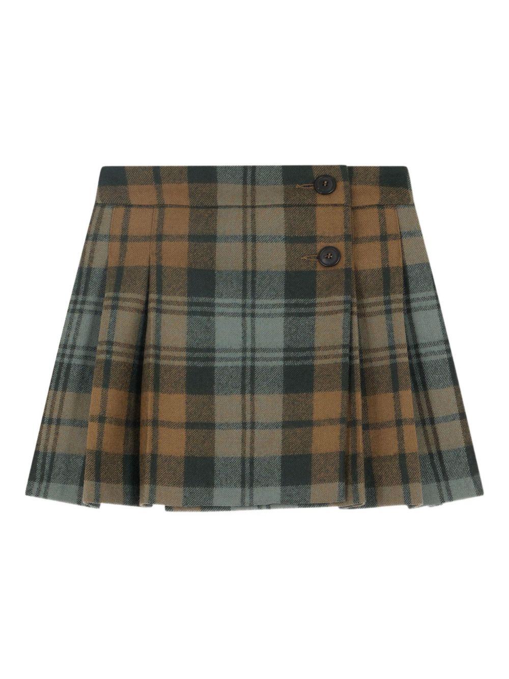 Gonna per bambina Bonpoint marrone con motivo tartan W05GSKW00026 369 BONPOINT 